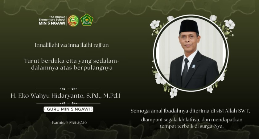 MIN 5 Ngawi Kehilangan Sosok Guru Teladan, H. Eko Wahyu Hidaryanto, S.Pd., M.Pd.I