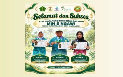 MIN 5 NGAWI RAIH PRESTASI GEMILANG DALAM GEMA OLAHRAGA DAN SENI MADRASAH 2026